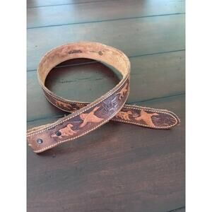 Jammers Duck Hunting Leather Belt‎ Size 30 Hand Crafted USA Made